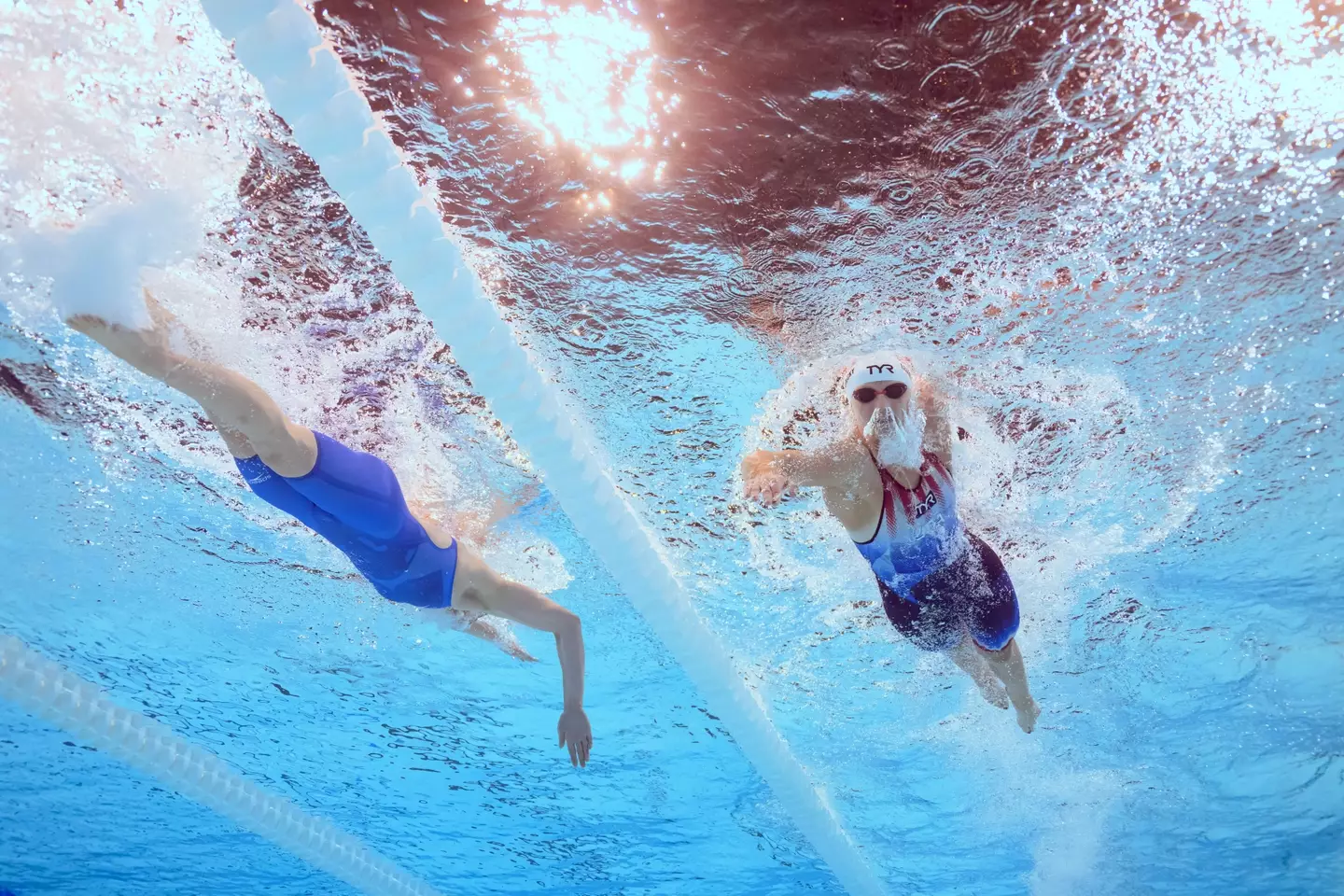 The Paris Olympics pool has been dubbed 'slow' (Oli SCARFF / AFP) (Photo by OLI SCARFF/AFP via Getty Images)