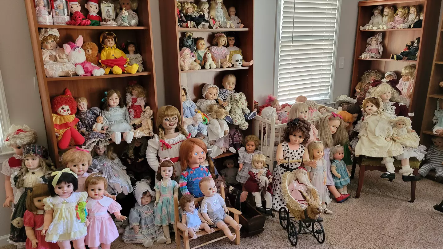 Most of Kevin's haunted dolls allegedly have children's spirits attached to them.