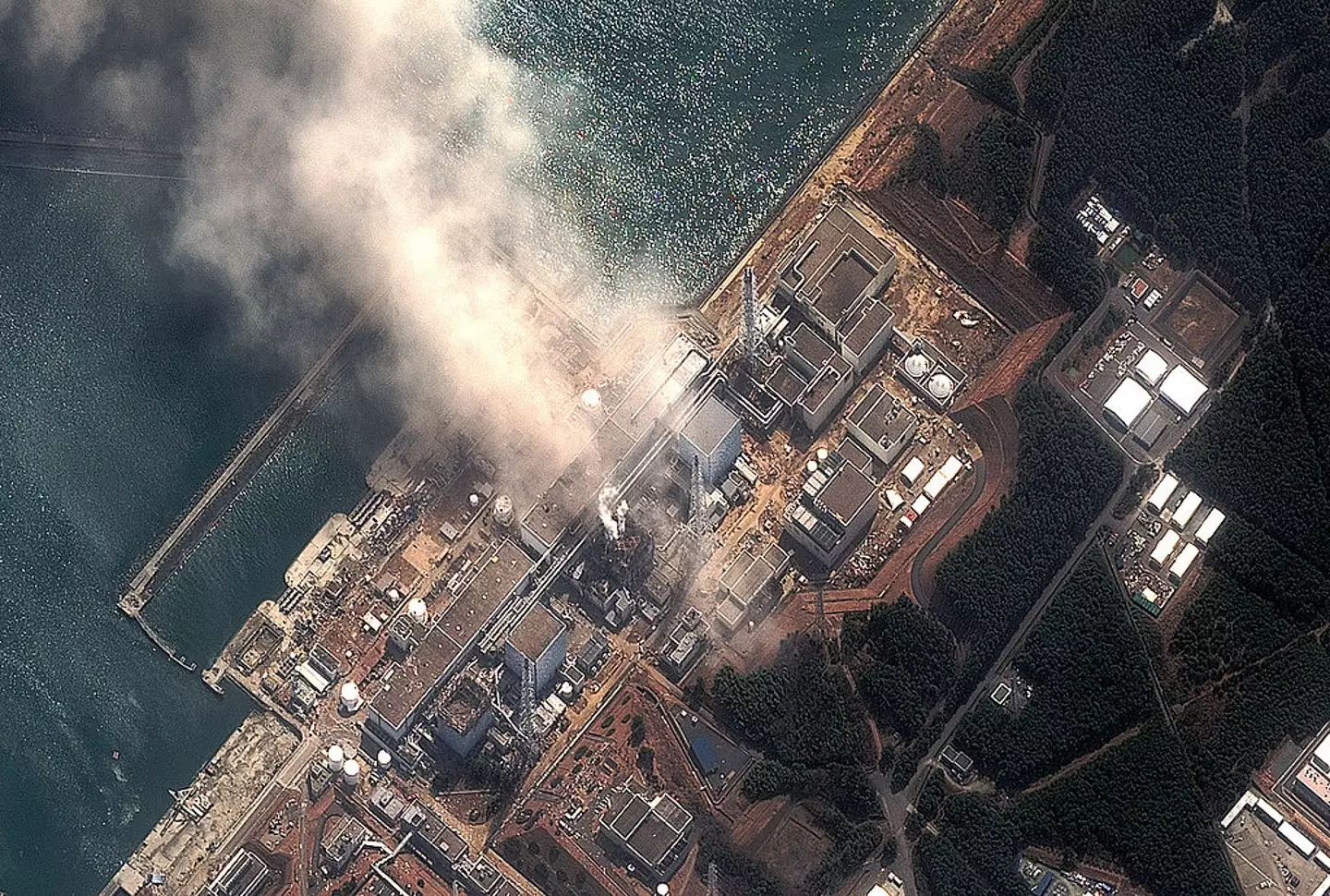 The Fukushima disaster in 2011 (DigitalGlobe via Getty Images via Getty Images)