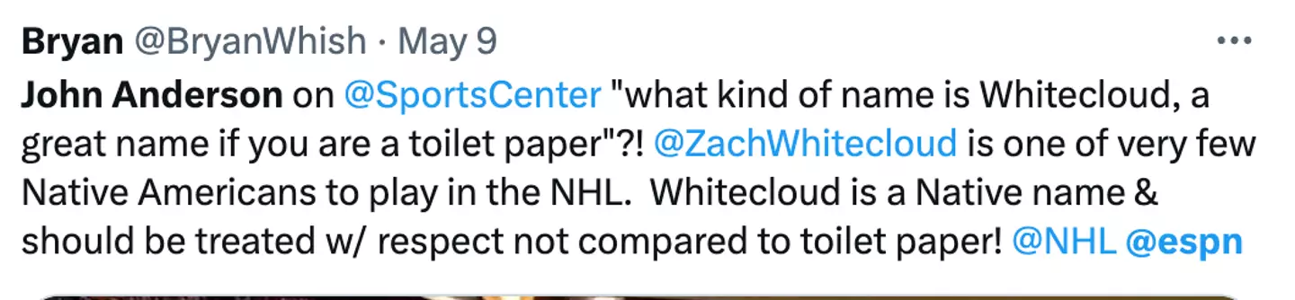 Anderson came under fire for his comment.