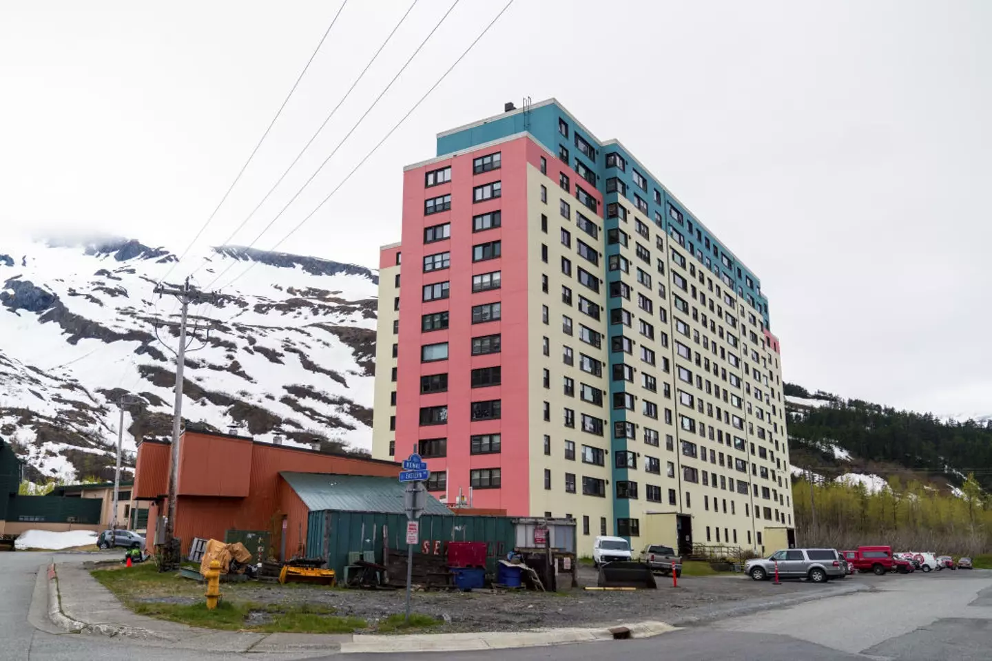 Begich Towers is said to house almost all of Whittier's residents (Hasan Akbas/Anadolu via Getty Images)