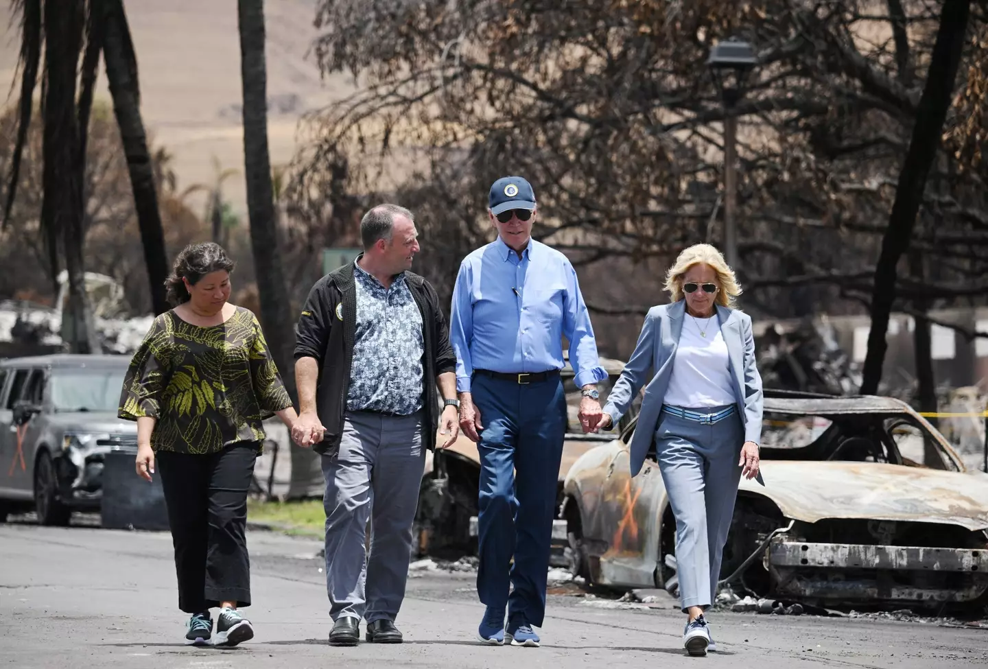 The president and First Lady also met survivors.