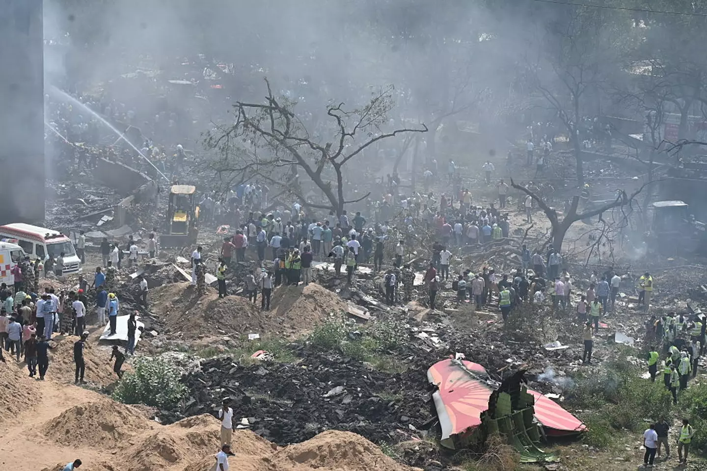 A view of the site where the Air India plane crashed (Stringer/Anadolu via Getty Images)