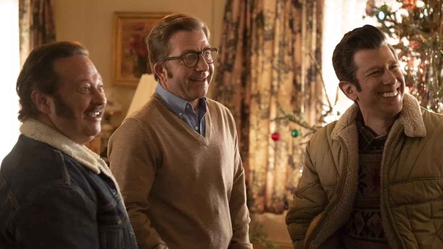 Scott Schwartz (left) reunited with A Christmas Story co-stars Peter Billingsley (centre) and RD Robb (right).