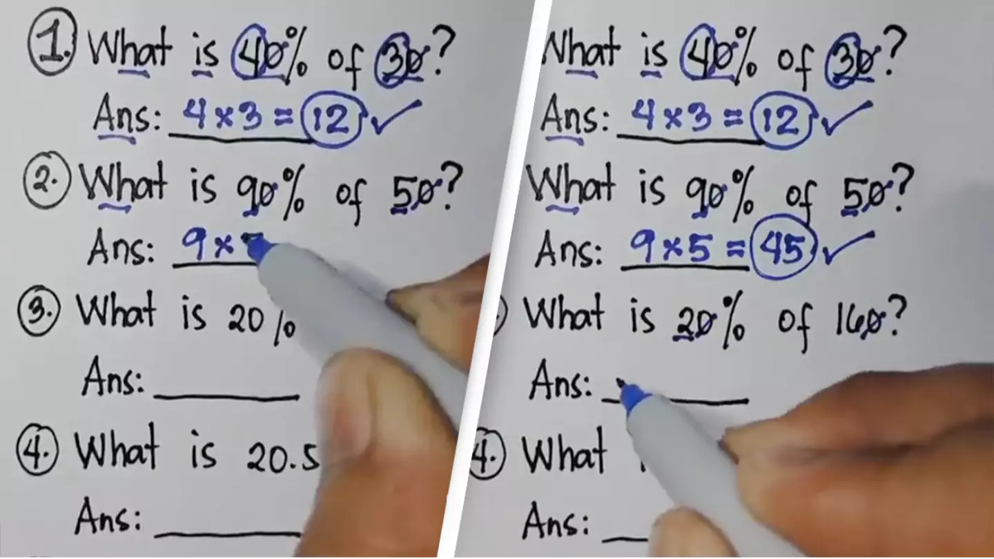 'Perfect' method to easily work out percentages leaves people mindblown