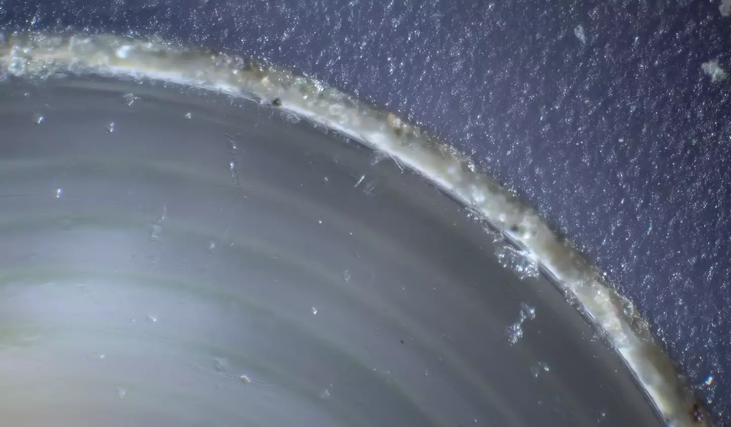 Dust and skin particles were found around one of the phone's LED light (@anotherperspective3076/YouTube)