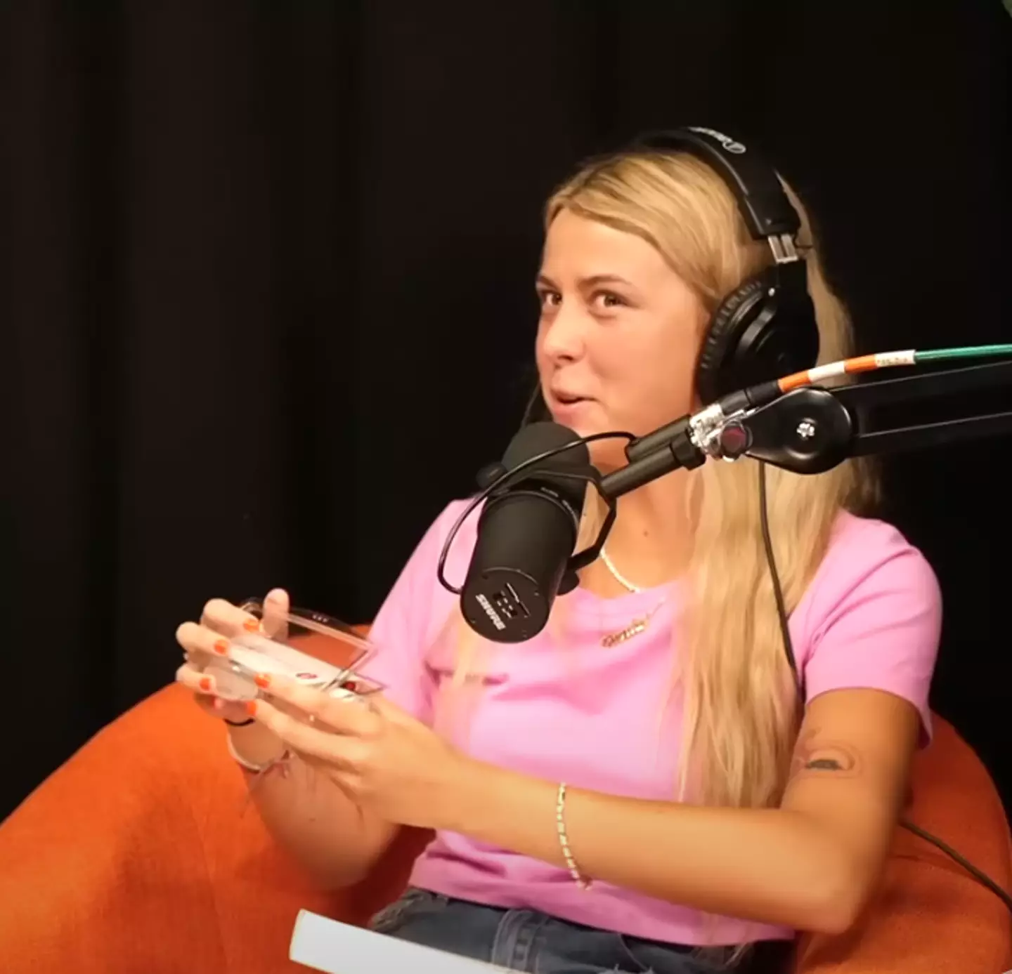 The Hawk Tuah girl has taken her new found fame in stride (Howie Mandel Podcast/YouTube)