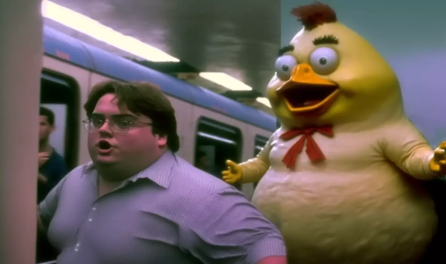 Peter with Ernie the Chicken.