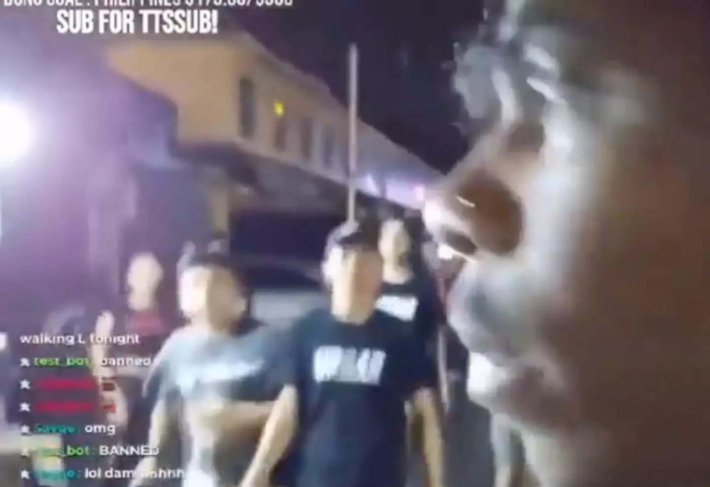 The streamer turned around to see people coming to confront him.