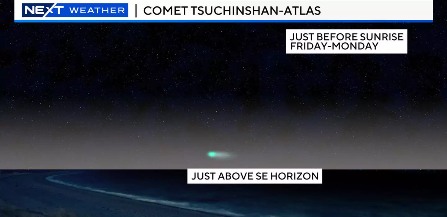 The time and location of the comet (CBS News)