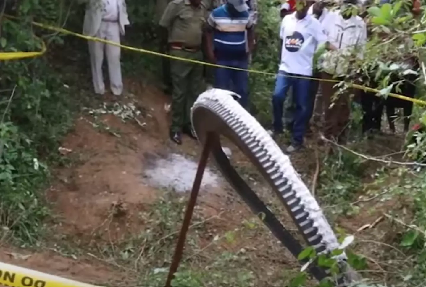 The space ring fell on the village of Mukuku (YouTube/TV47 Kenya)