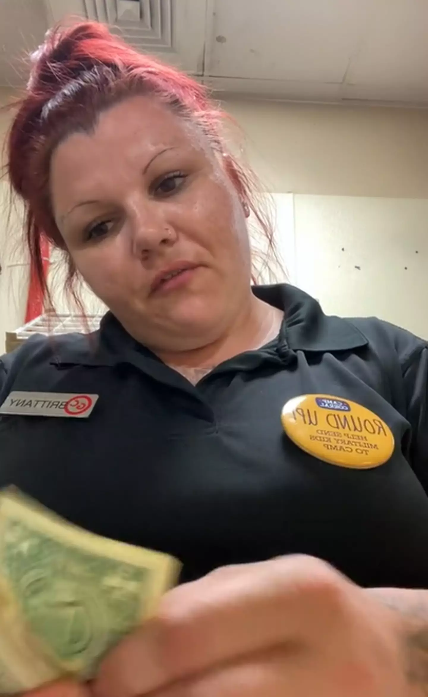 Brittany was left with only 69 dollars in tips.