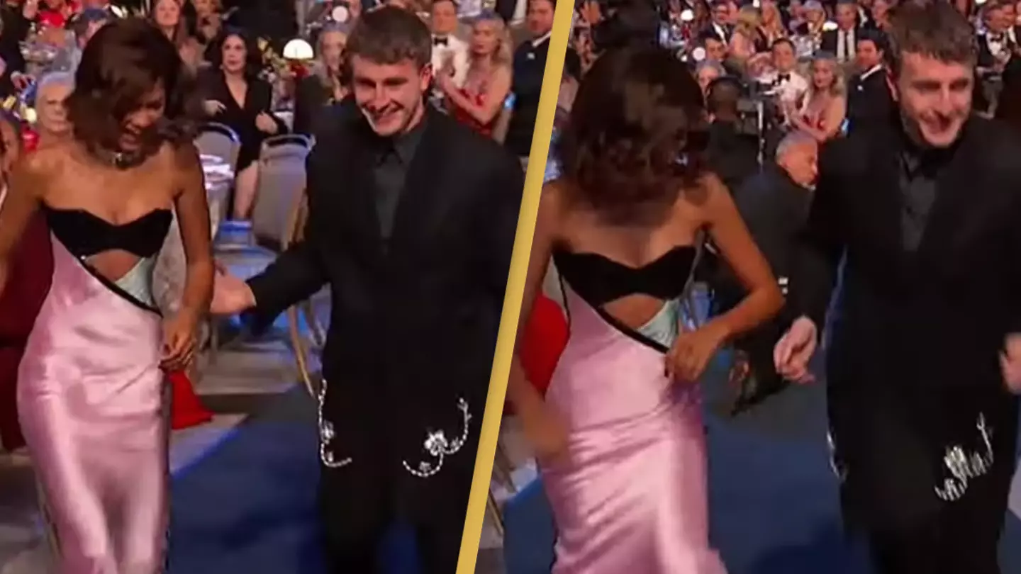 Zendaya awkwardly swerves Paul Mescal after he offers arm at SAG Awards