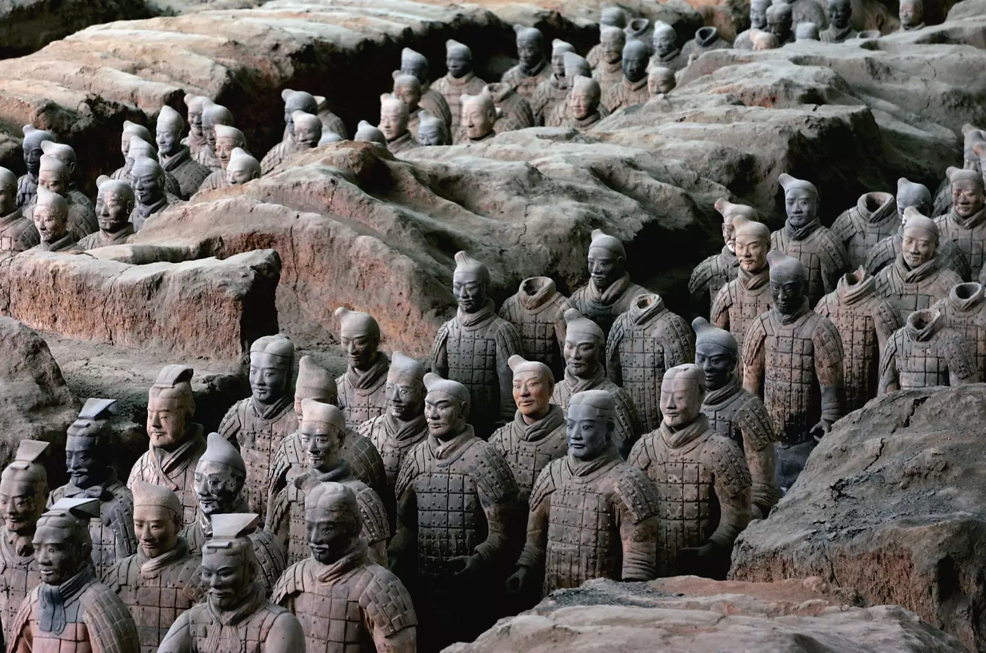 Figures that form part of the Terracotta Army.