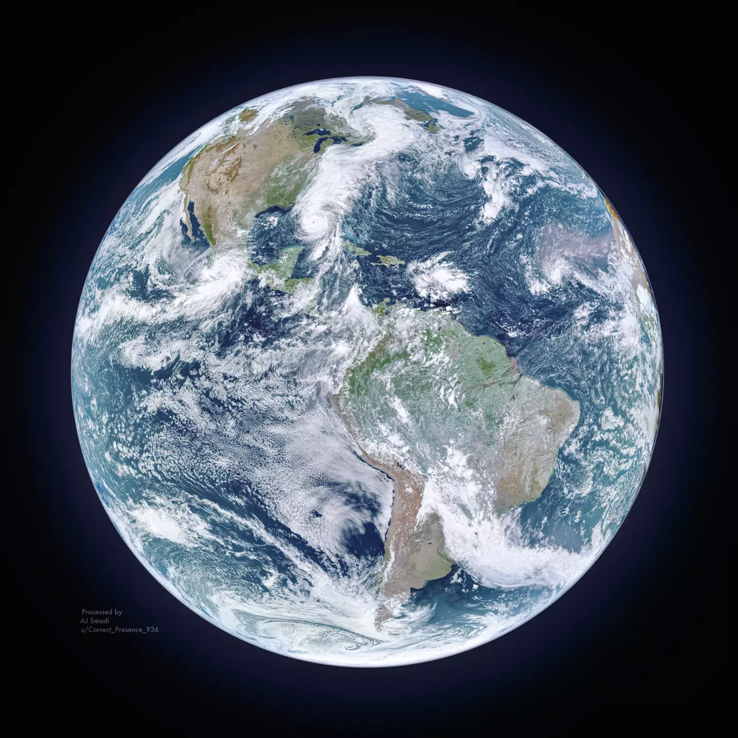 The earth from space (GOES-East / NOAA/STAR)