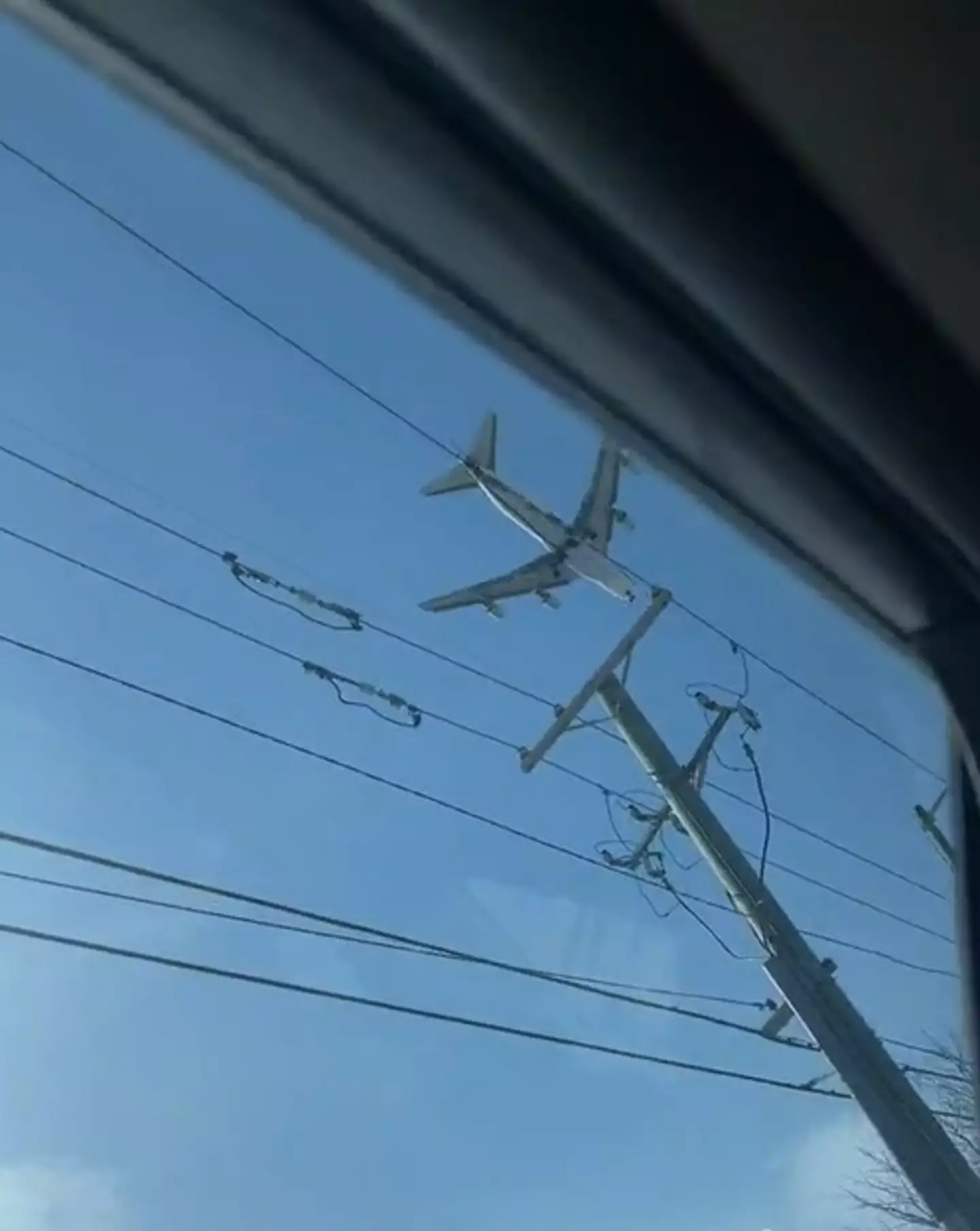The plane appeared to be stationary in the video.