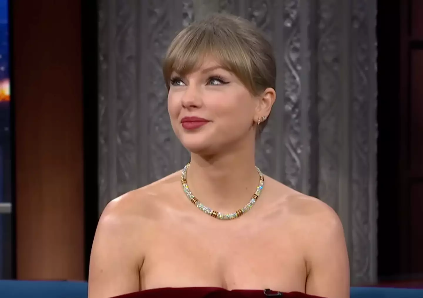 Swift thanked her fans for making the Eras tour so successful (The Late Show with Stephen Colbert/CBS)