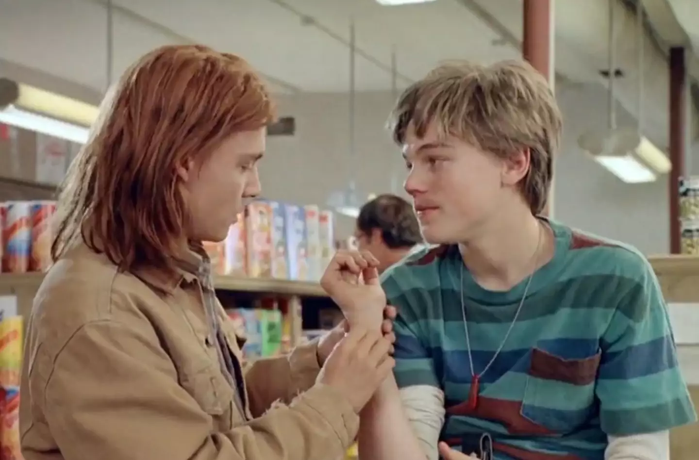 Johnny Depp and Leonardo DiCaprio in What's Eating Gilbert Grape.