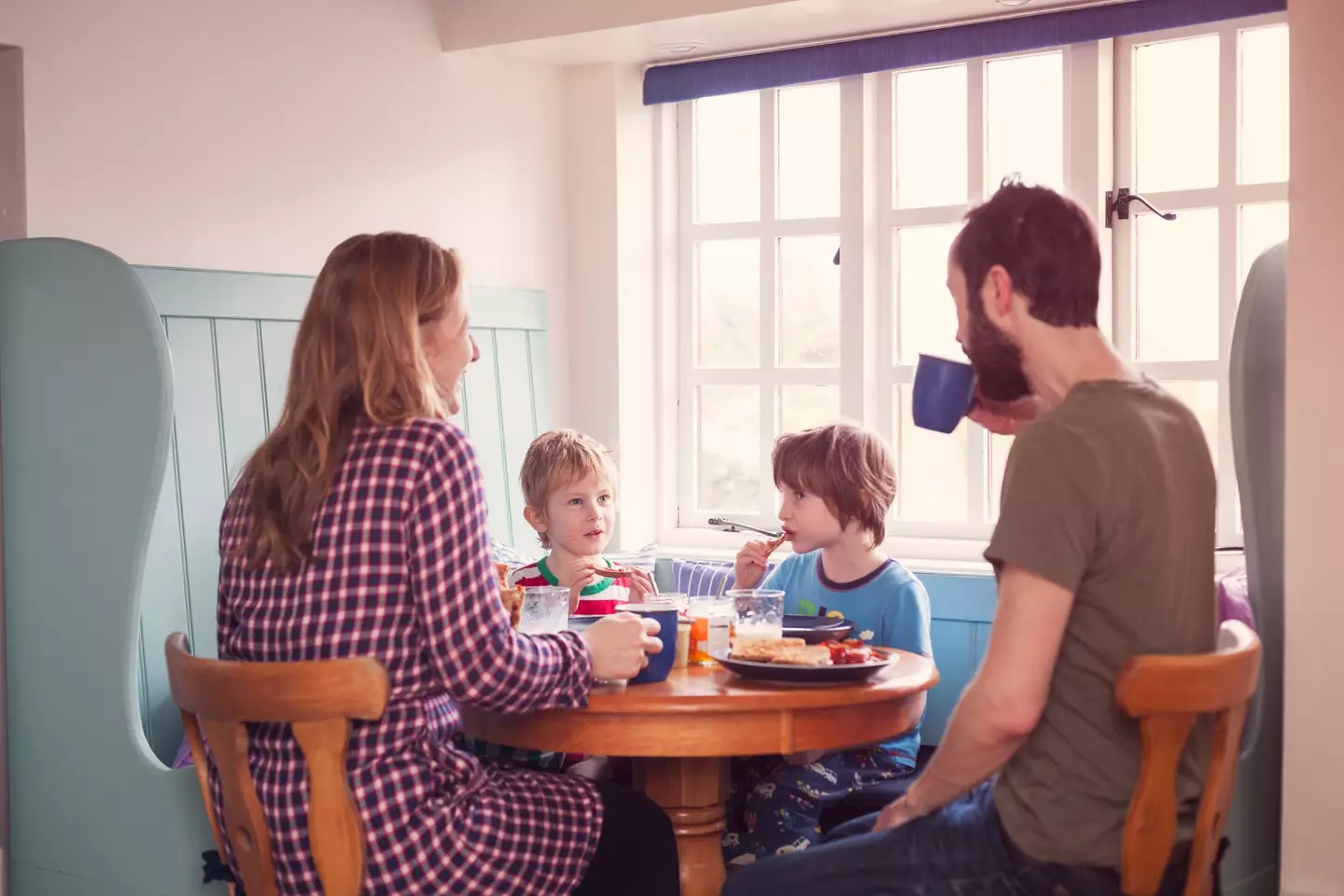 The family (not pictured) were out for breakfast.