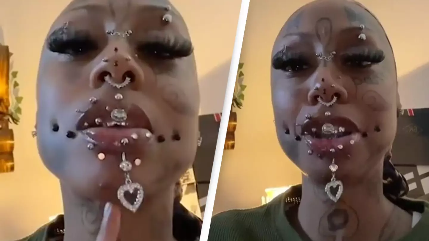 Woman covered in piercings plans to get one that's 'illegal' to have where she lives