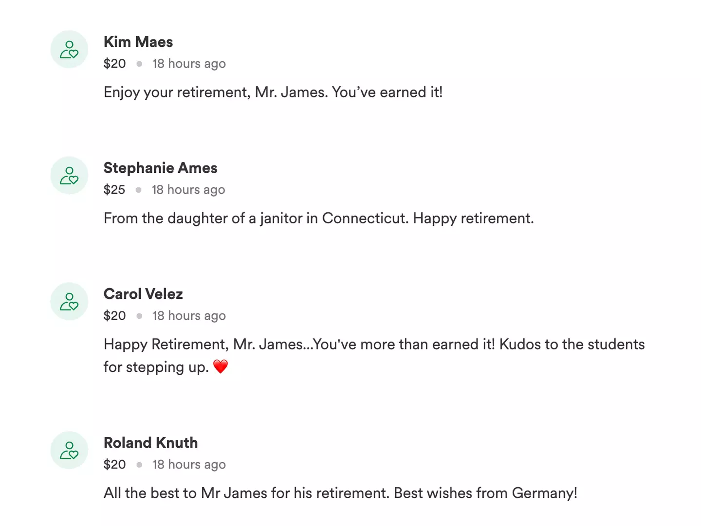 The GoFundMe received 381 donations.