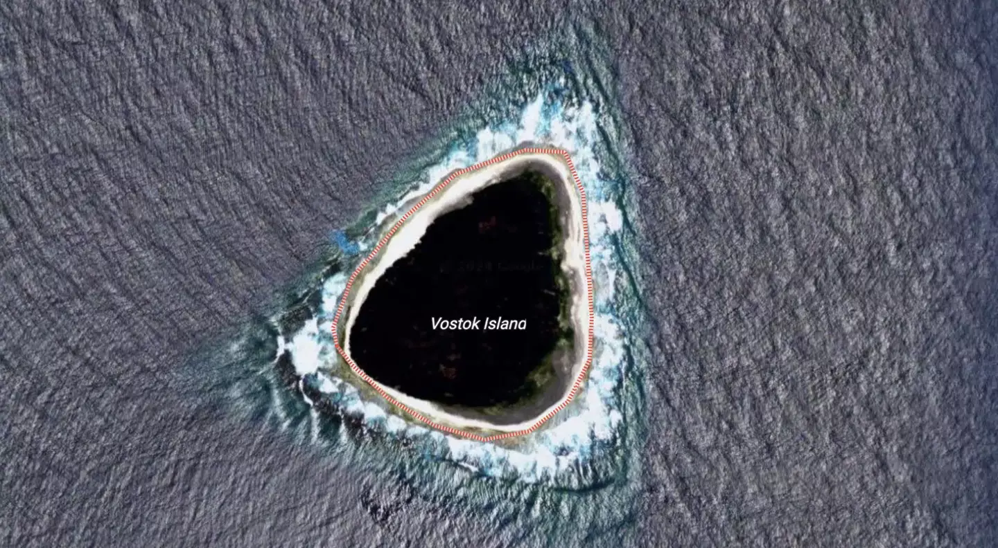 The small island is blacked out on Google Maps.