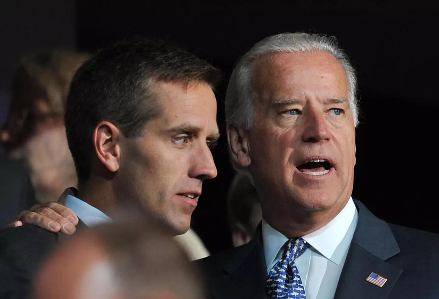 Joe Biden pictured with his son Beau Biden back in 2008. Beau tragically passed away in 2015 following a battle with brain cancer (PAUL J. RICHARDS/AFP via Getty Images)