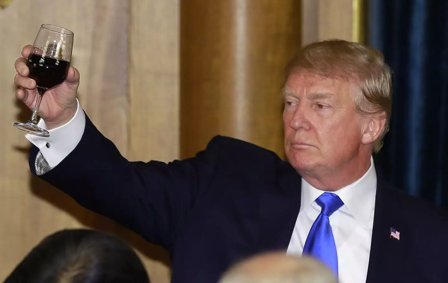 The president claims to have never touched a drop of alcohol in his life (Shizuo Kambayashi/Pool via Bloomberg)