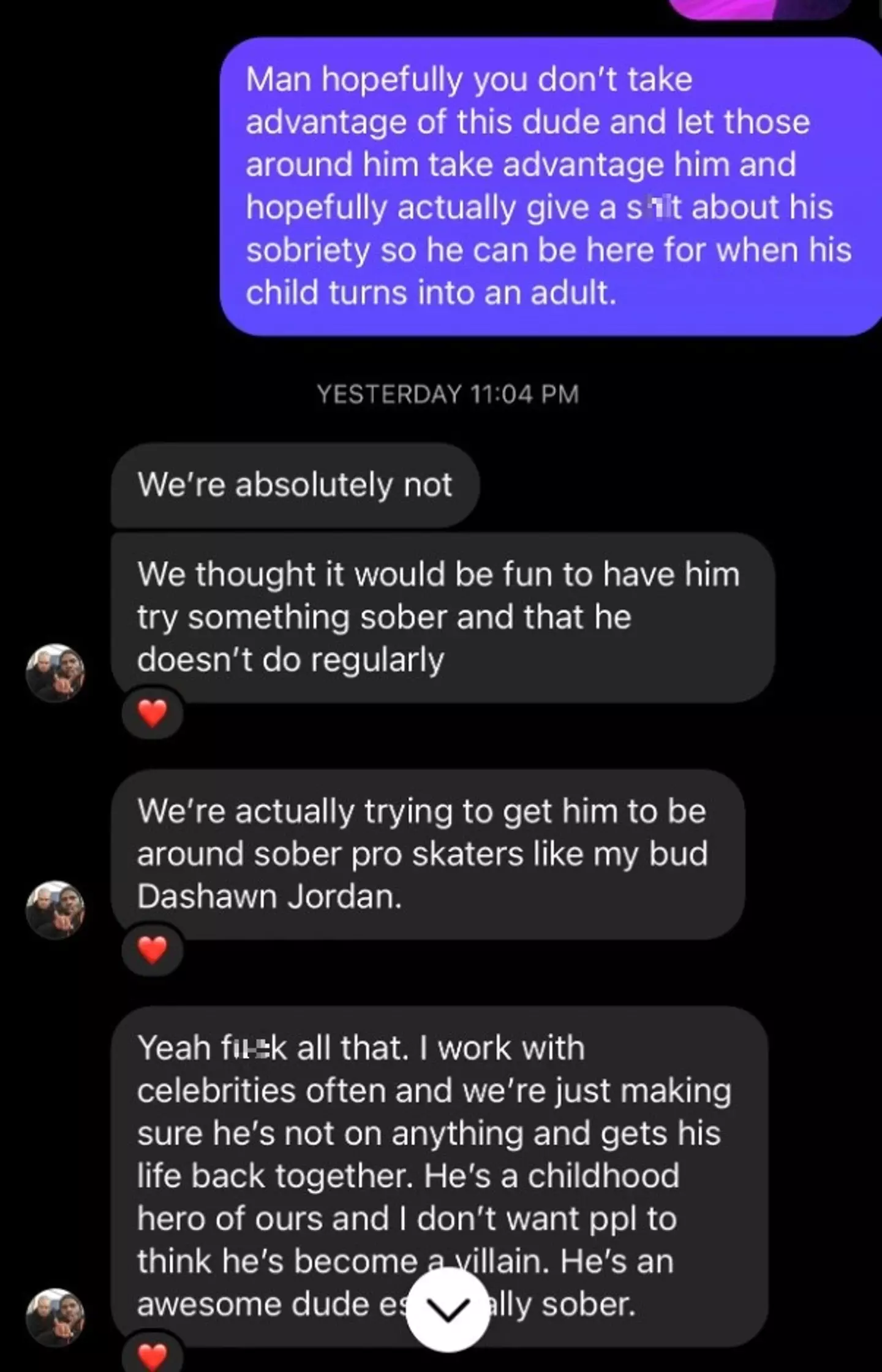 A fan got in touch with ZVBBV as they were concerned by their motives.