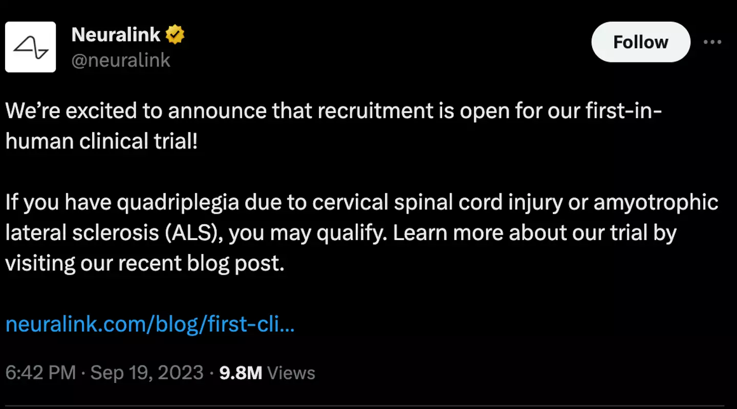 Neuralink revealed the update in a post to X.
