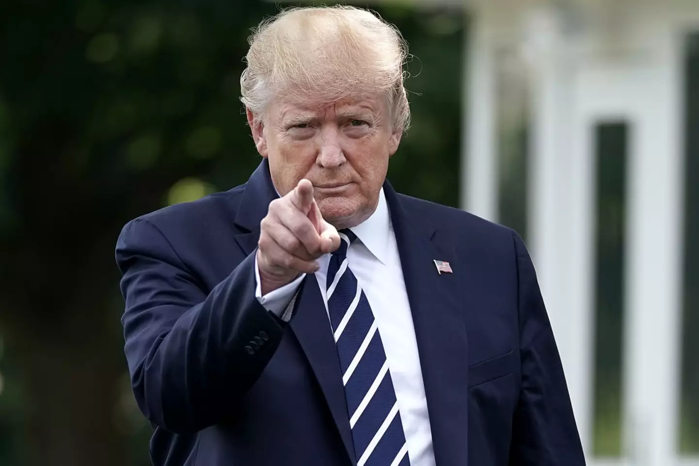 Trump's iPhone lock screen is seemingly a photograph of himself, taken in 2019 (Chip Somodevilla/Getty Images)
