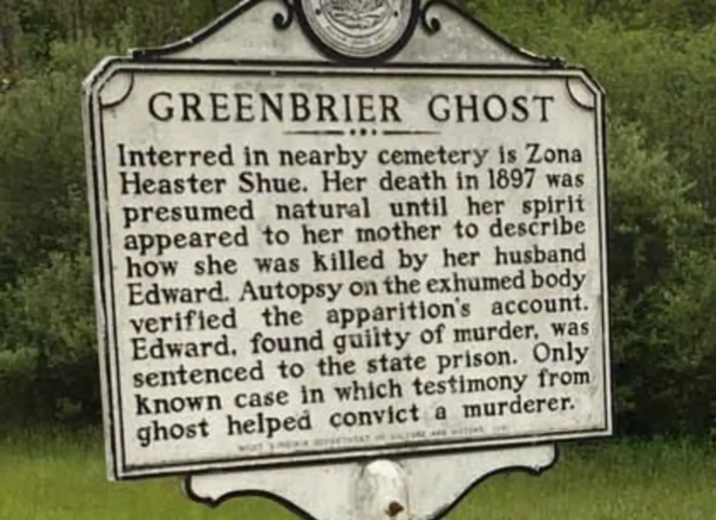 Greenbrier ghost sign.