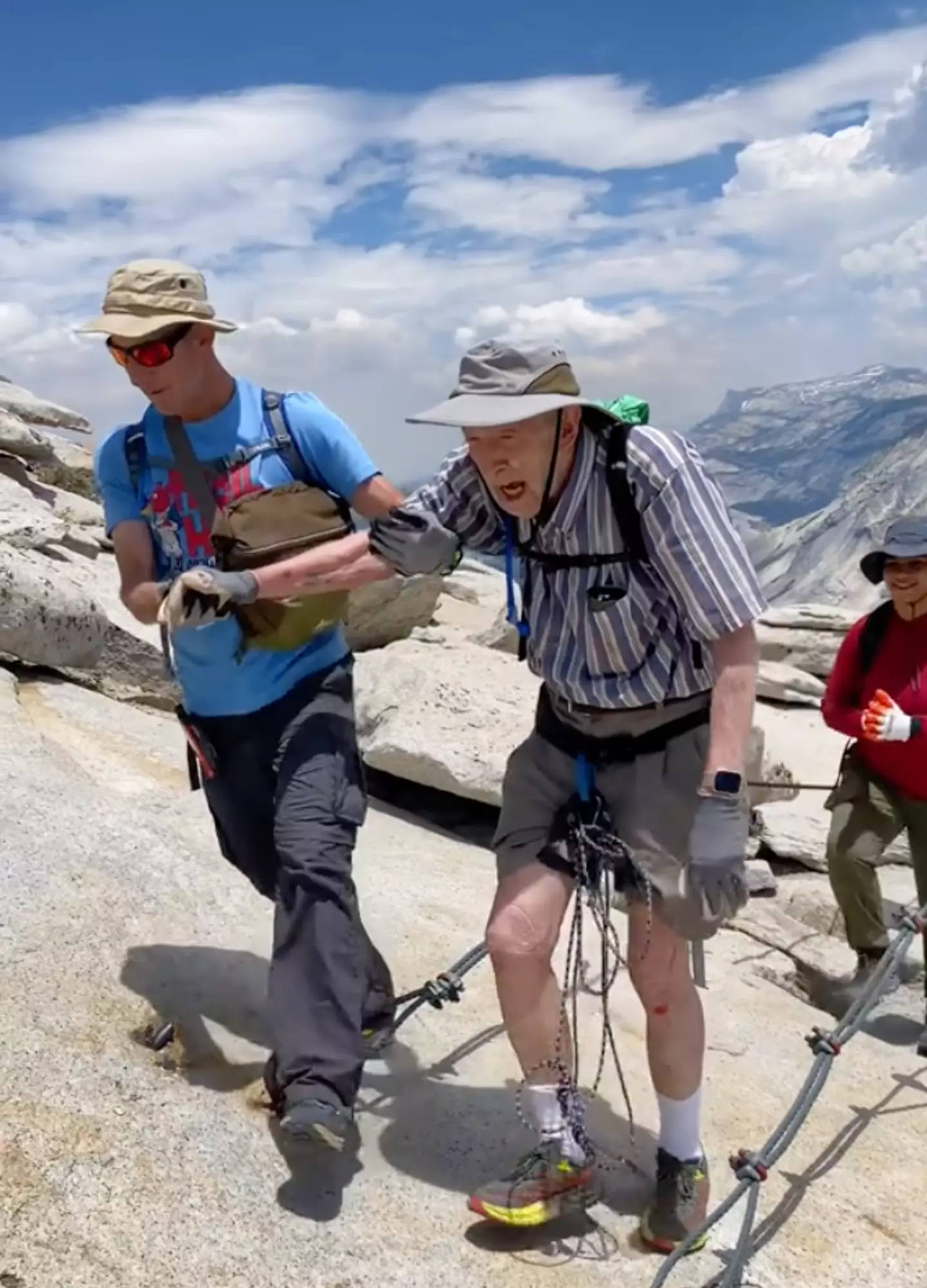 Kalin completed the climb with his son and granddaughter.