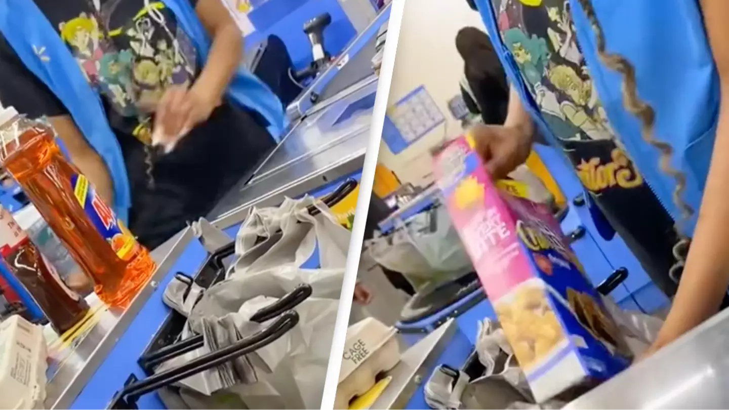 Walmart shopper splits opinion after she demands cashier bags her groceries