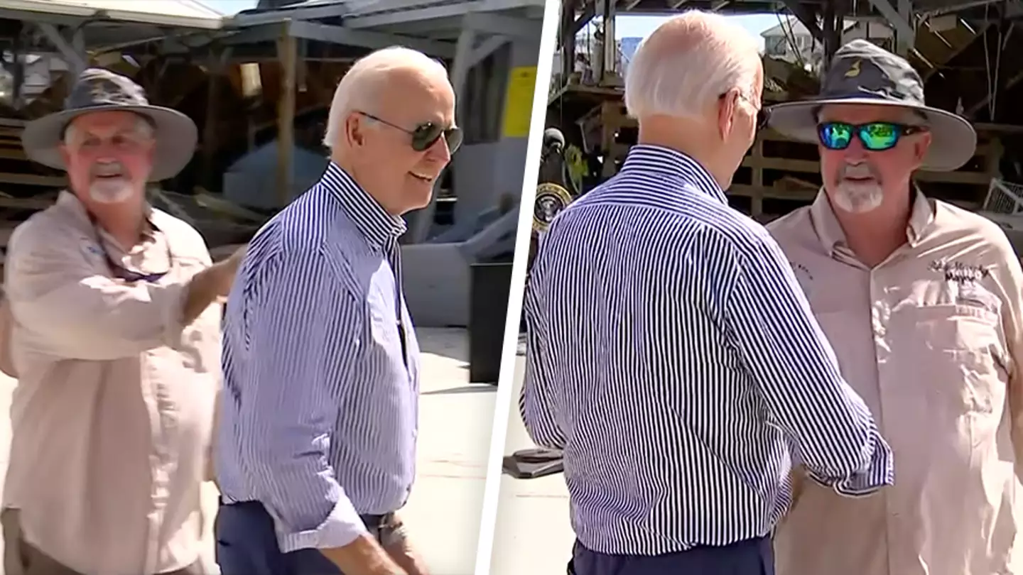 President Joe Biden caught on hot mic saying 'no one f**ks with a Biden'