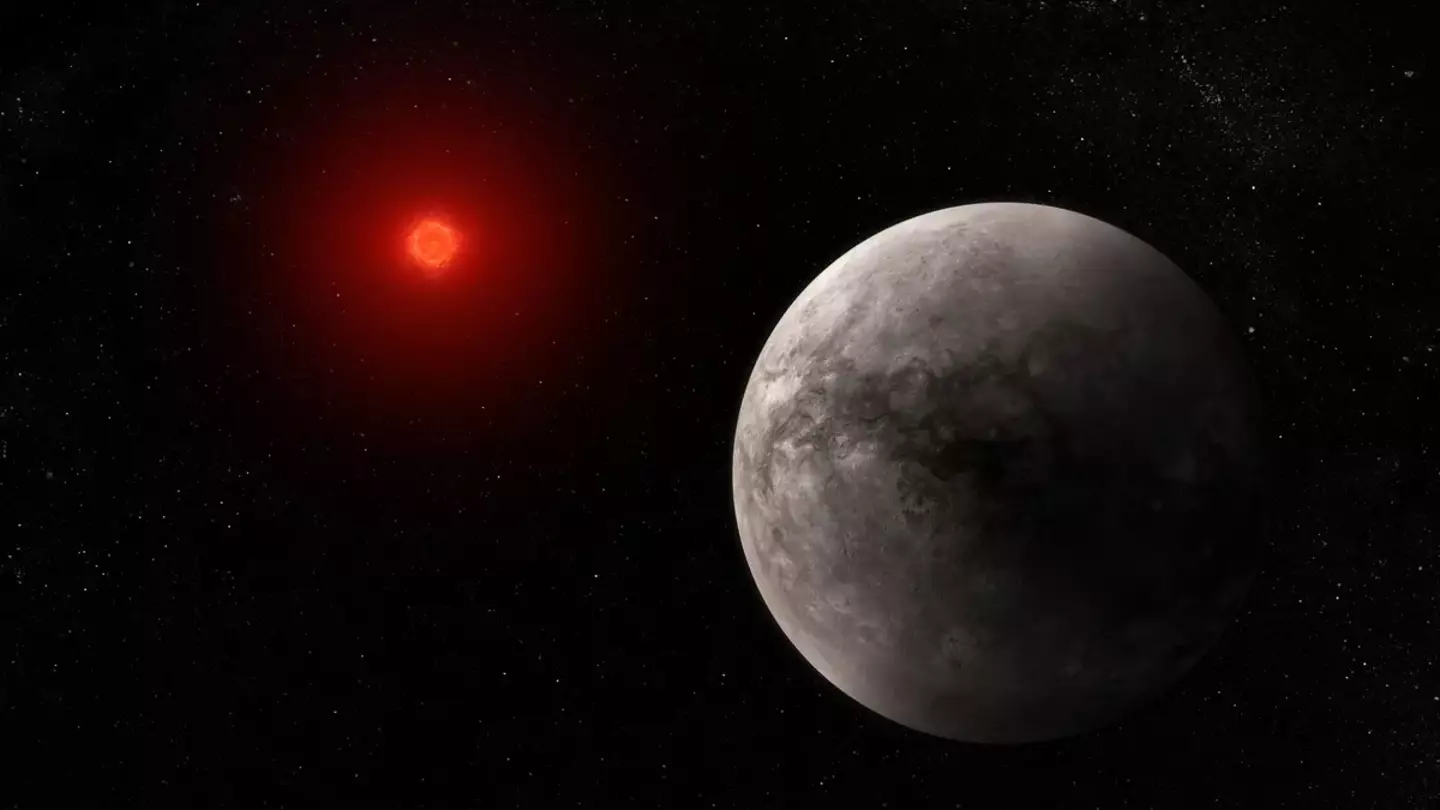 An illustration of the rocky, Earth-like planet TRAPPIST 1-b.