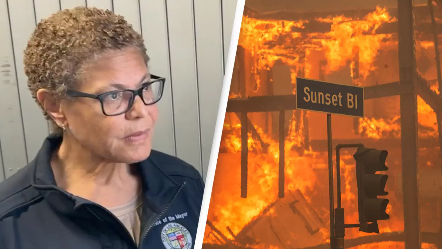Moment LA mayor is stunned to silence after being asked about 'cutting the fire department by millions of dollars'