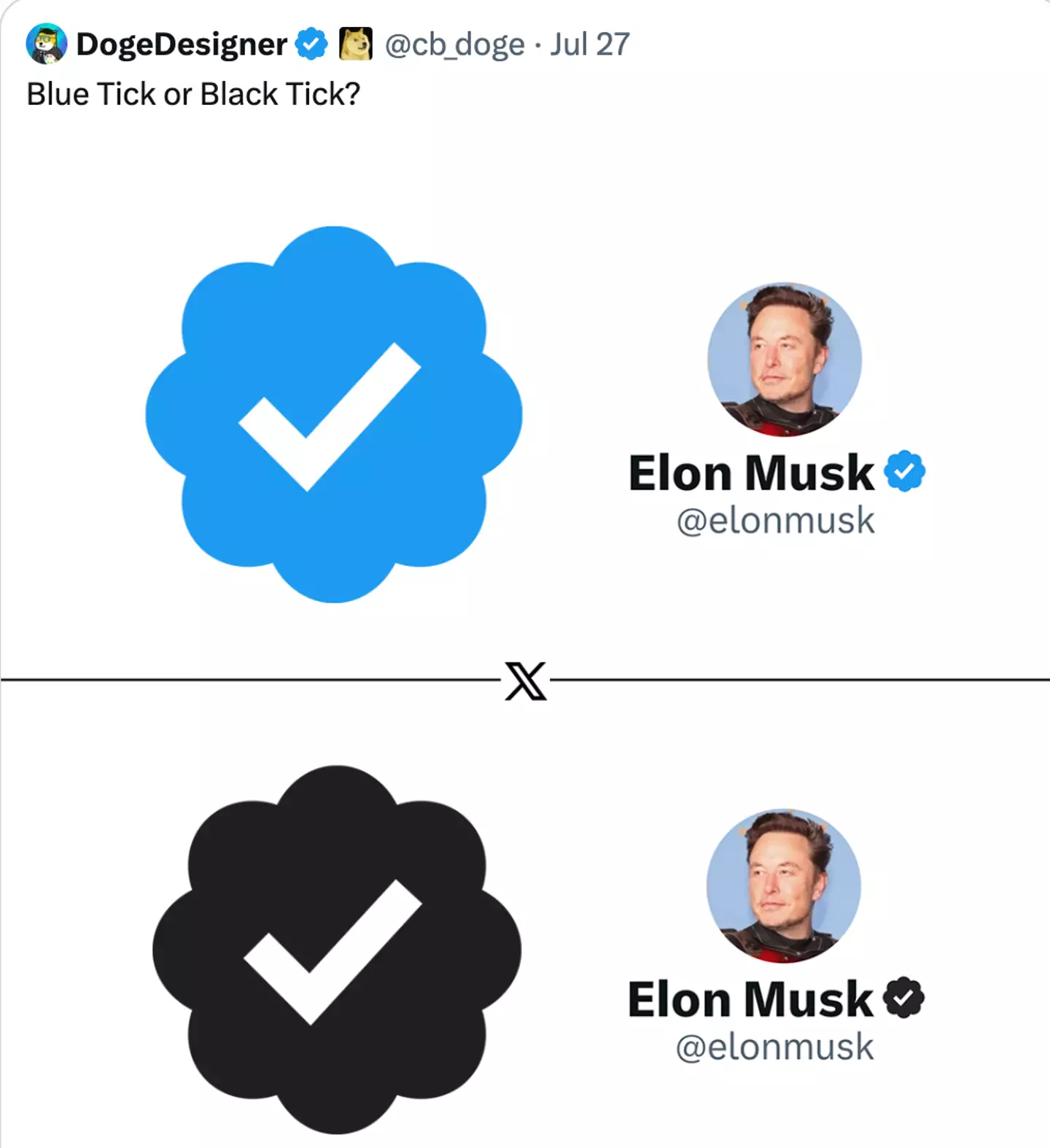 The creator of the design said the black tick wouldn't 'work' on dark mode.