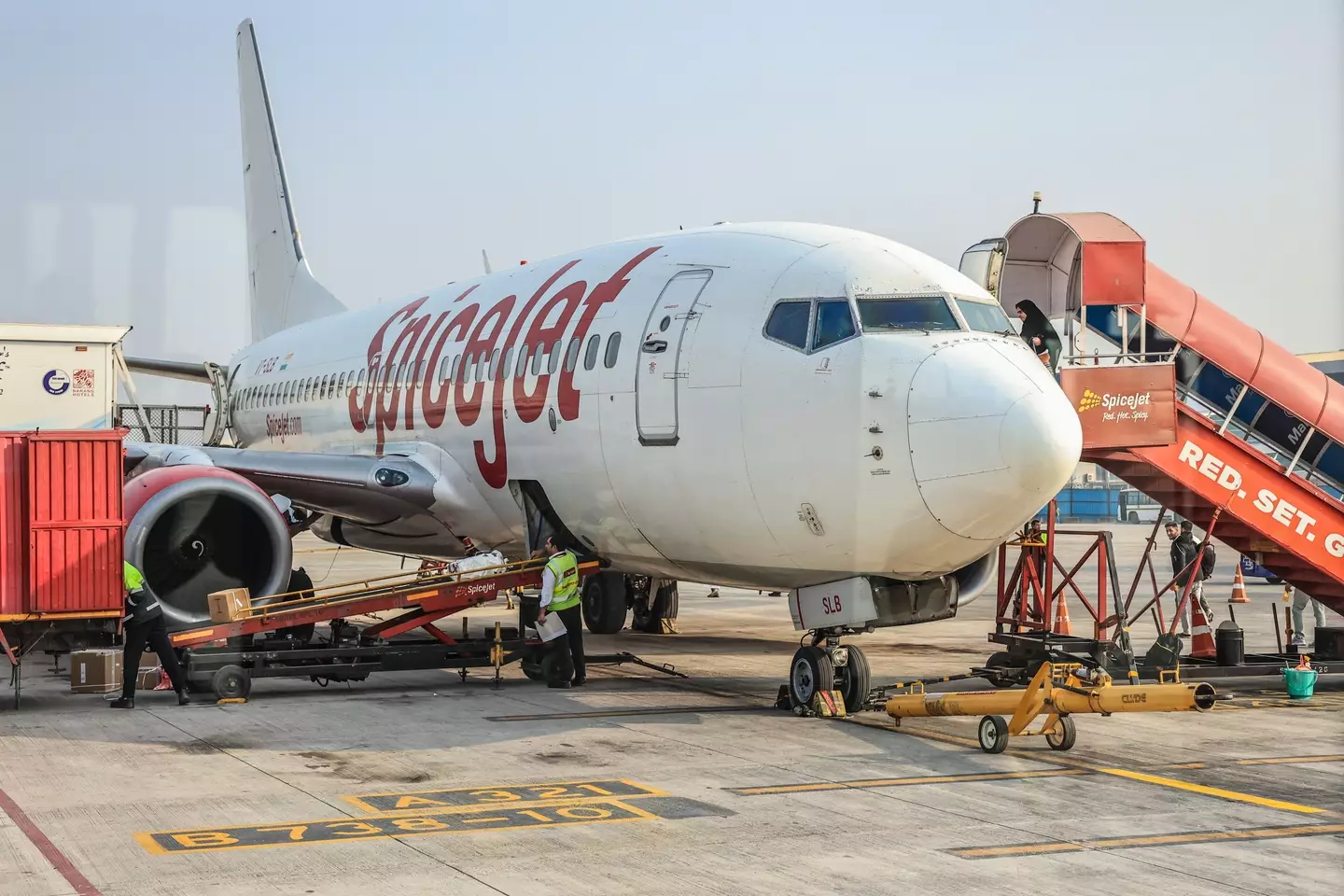 The passenger was stuck onboard a SpiceJet flight. (Nasir Kachroo/NurPhoto via Getty Images)