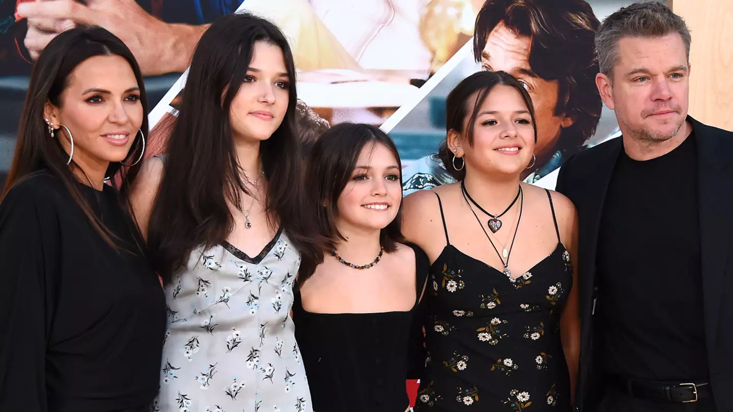 Matt Damon with his family.