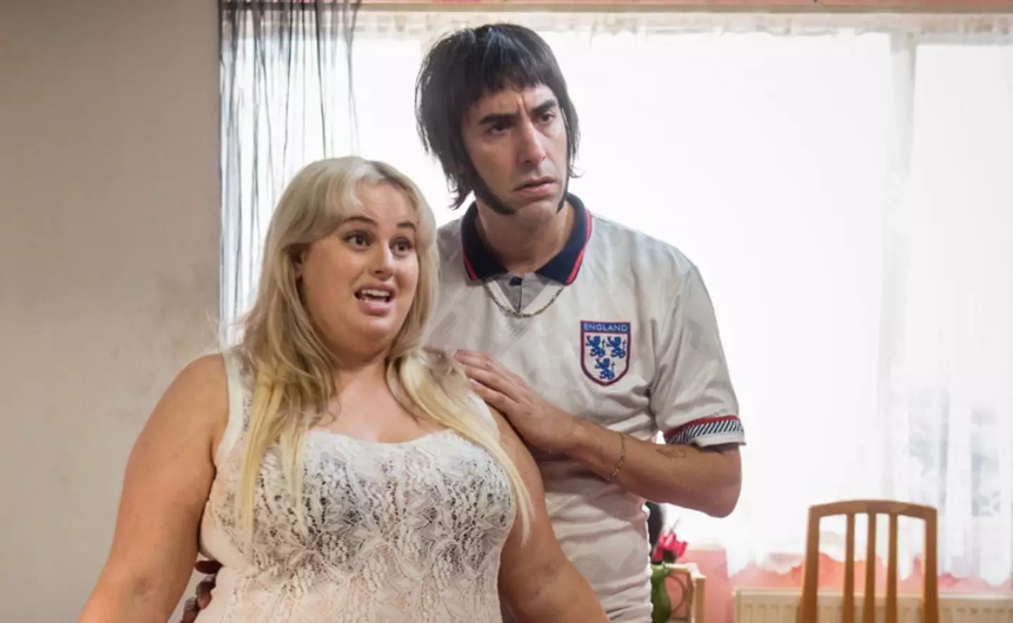 Rebel Wilson and Sacha Baron Cohen in The Brother's Grimsby.