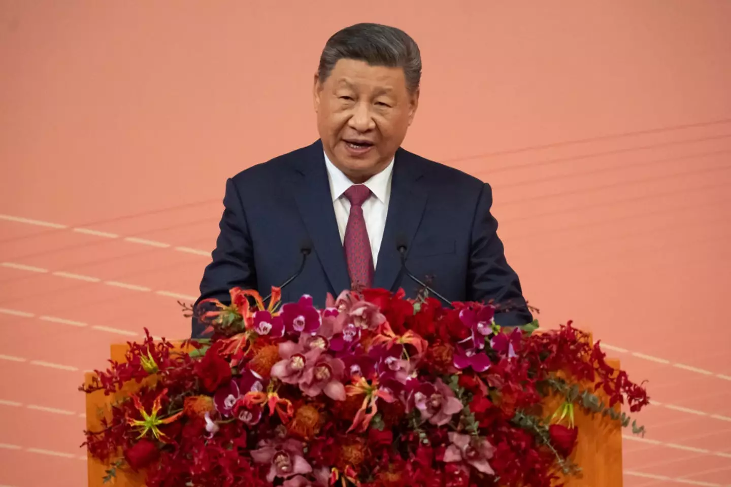 Jinping has hit back at Trump following levies imposed on Chinese goods by the US (ANTHONY KWAN/POOL/AFP via Getty Images)