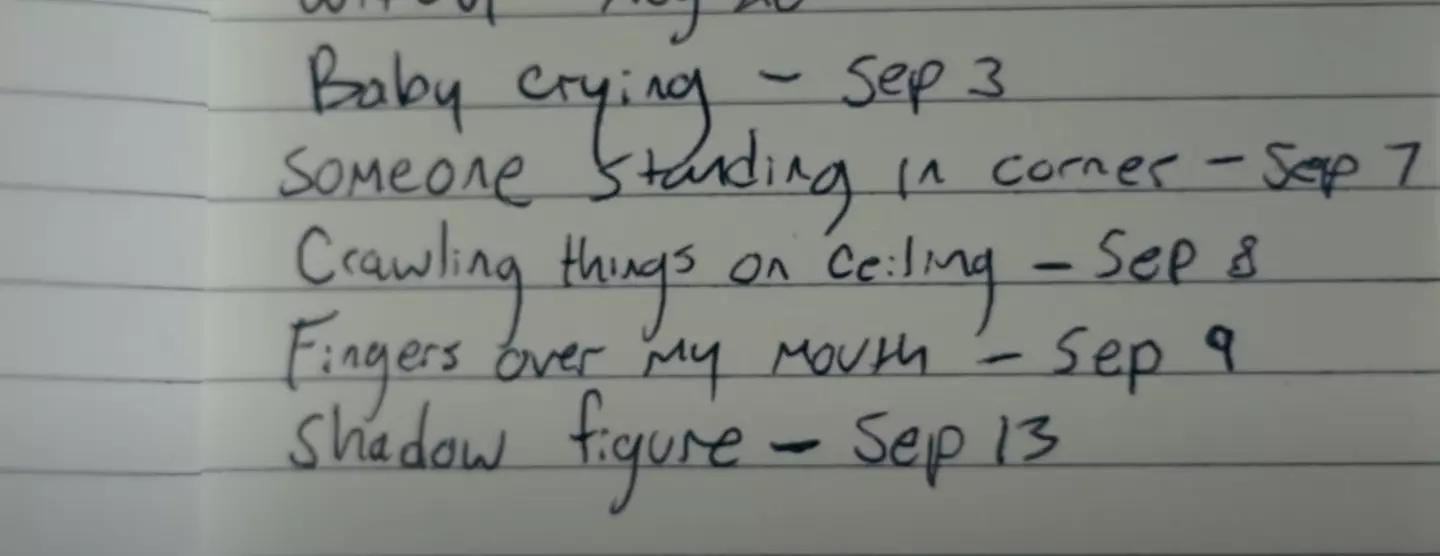 A list of the terrifying creatures and events which terrorized the man's dreams.