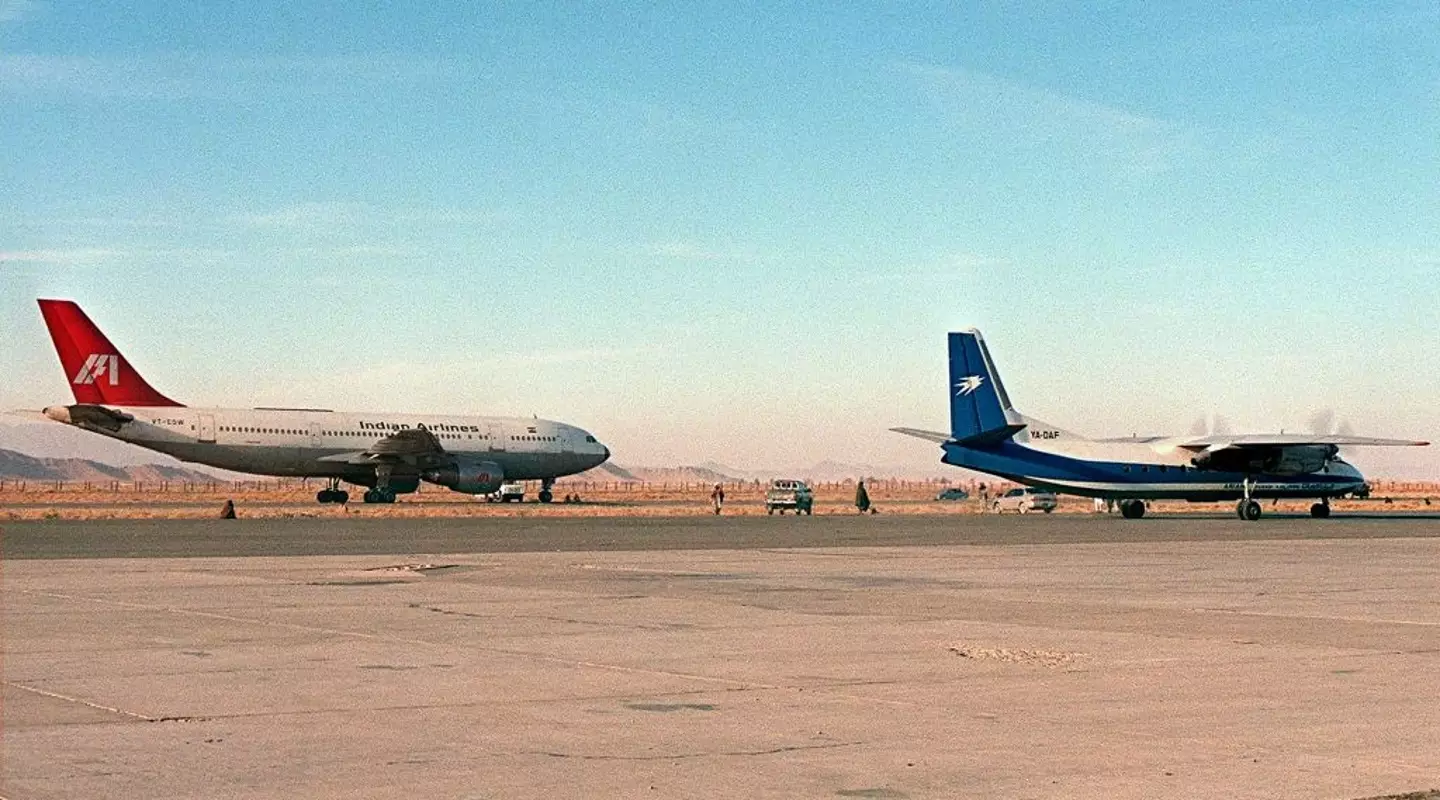 The flight at Kandahar airport (A.K. AHMEDZAI/AFP via Getty Images)