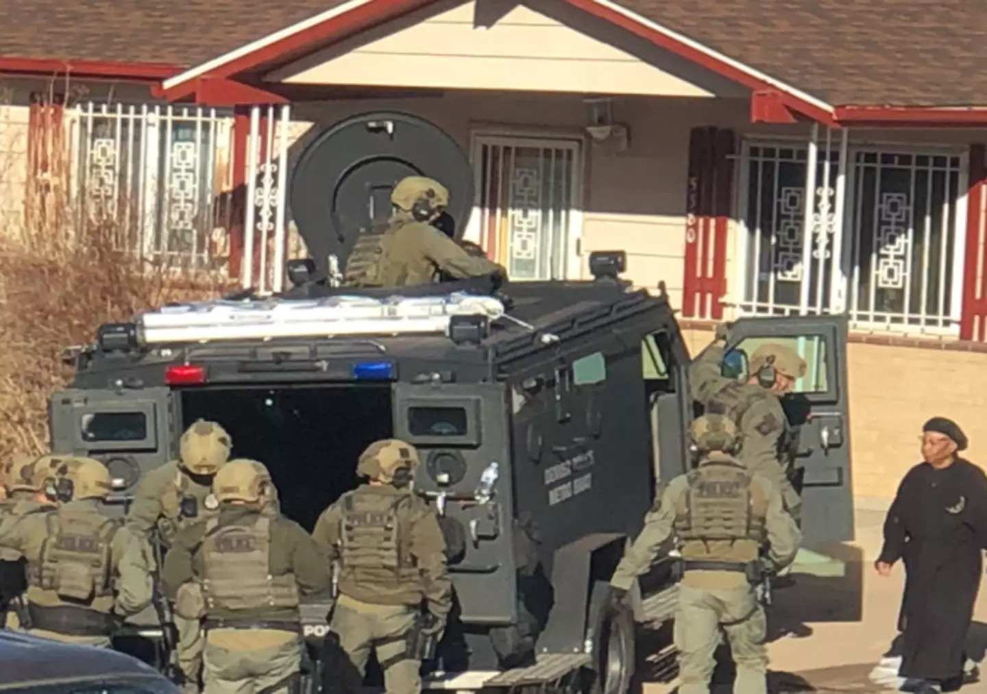 The SWAT team which showed up at Johnson's door.