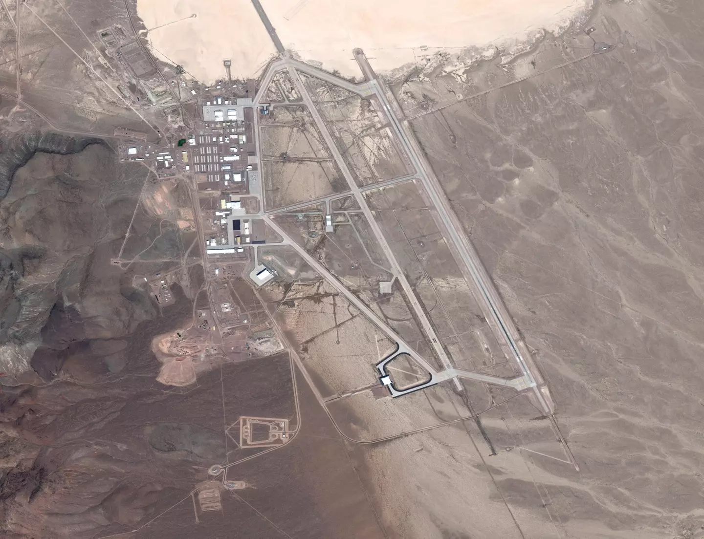 An aerial view of Area 51.