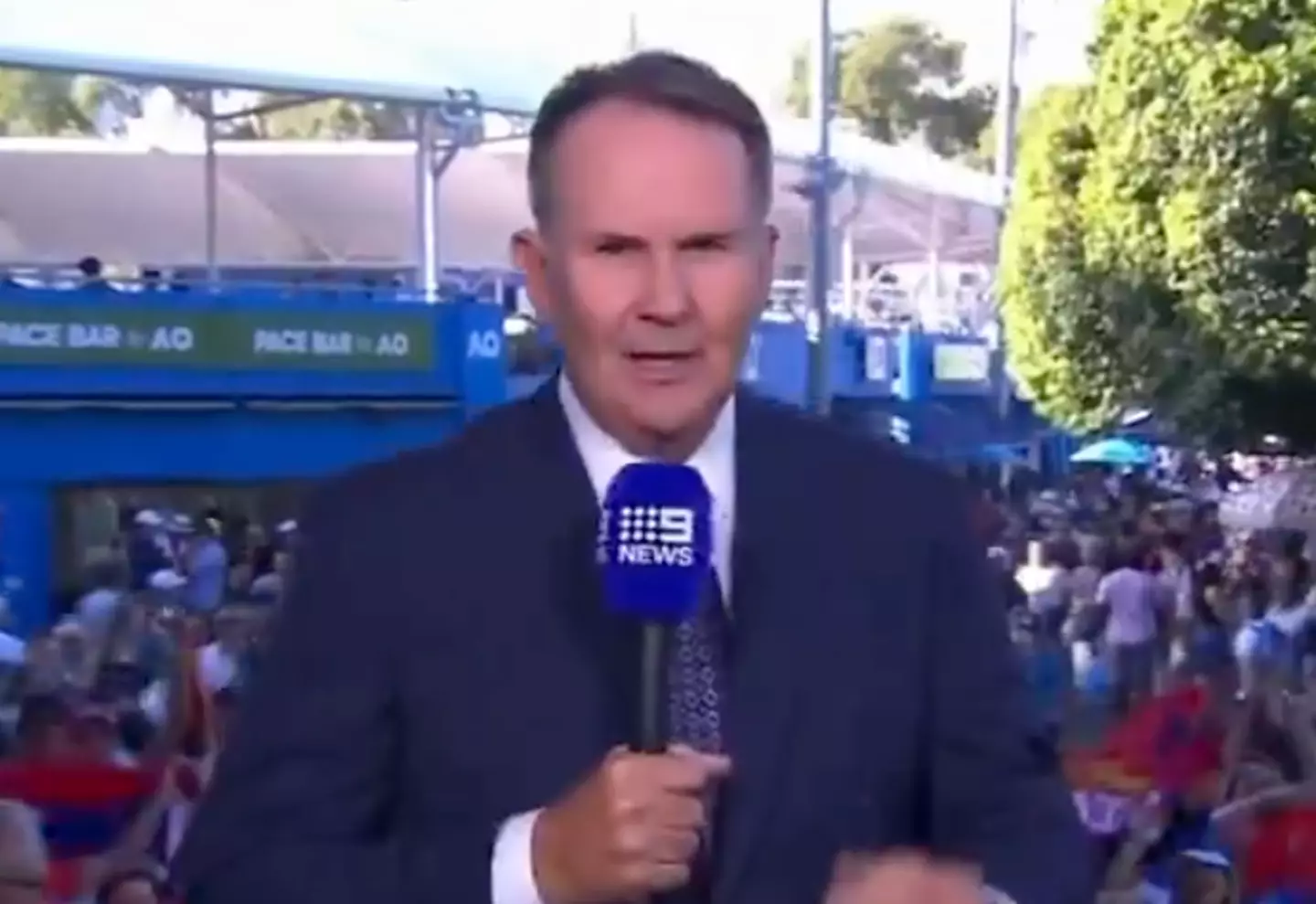 Channel 9's Tony Jones made comments about Novak Djokovic (Channel 9)