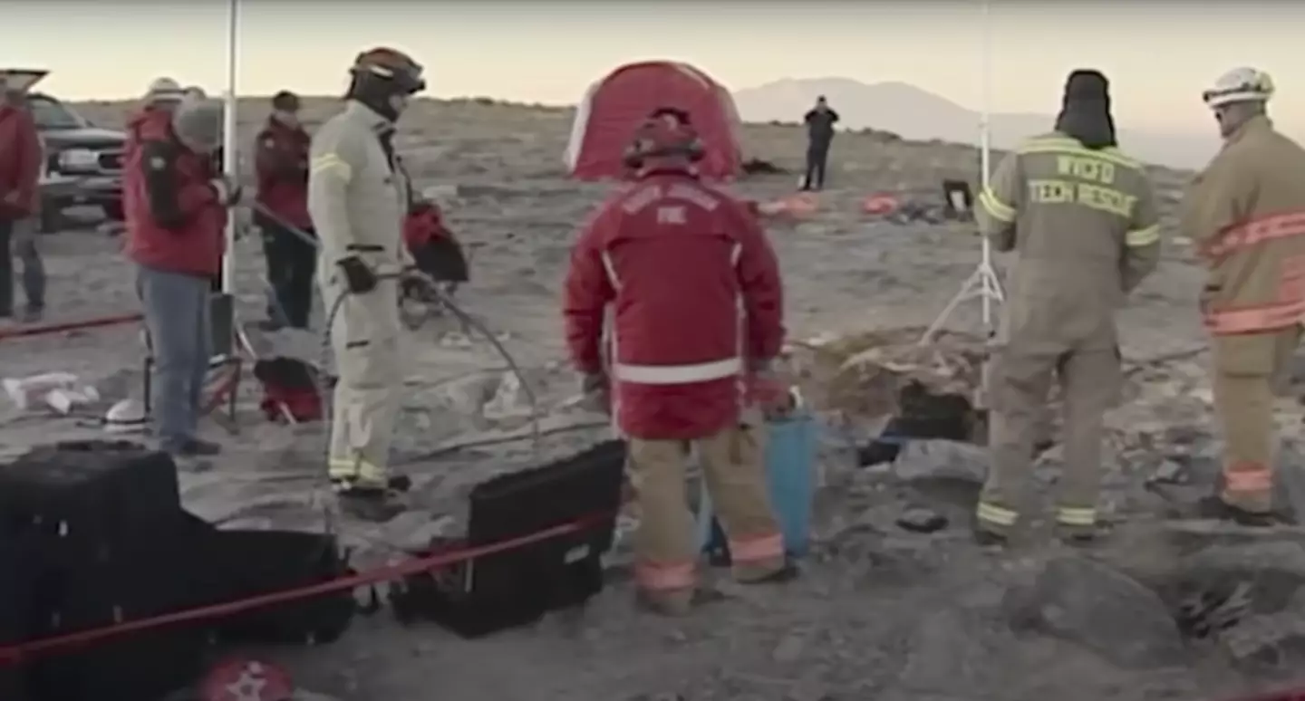 Rescuers arrived at the cave in Utah.