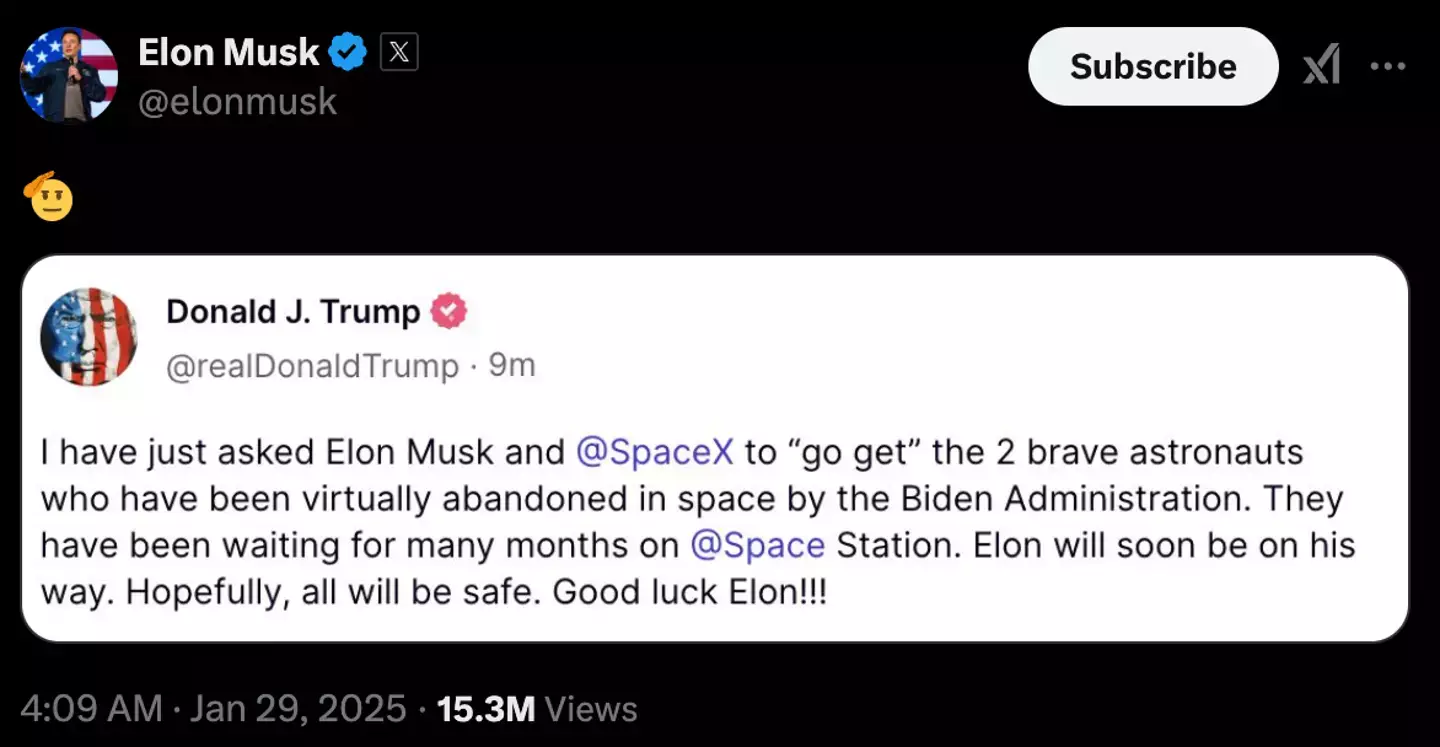 Elon Musk responded to Trump's calls with a salute (Truth Social/Donald Trump/Twitter/Elon Musk)