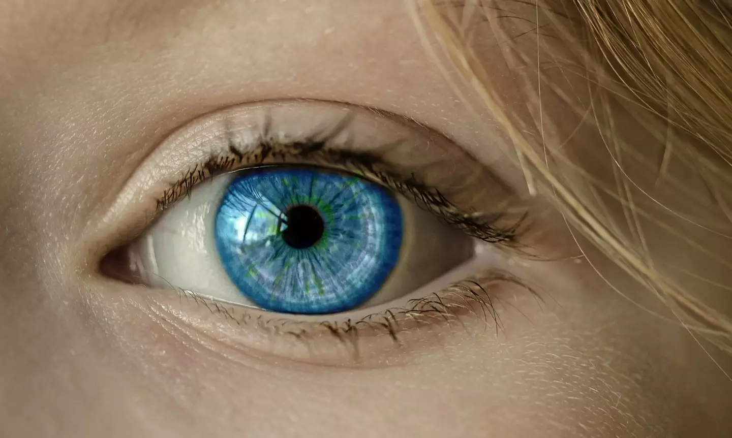 Blue eyes are formed by 'switching off' the gene which creates brown eyes.